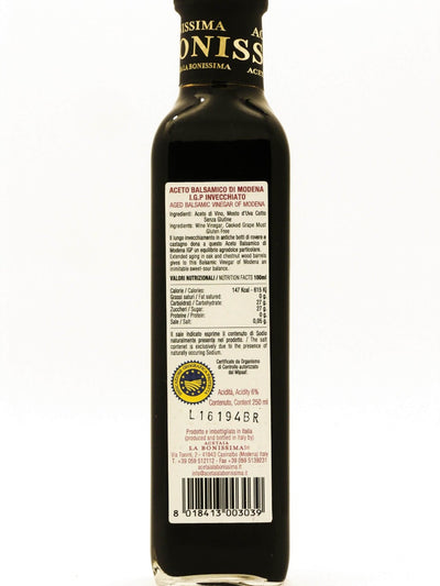 etichetta di Aceto Balsamico di Modena Il Bordeaux Invecchiato di La Bonissima 