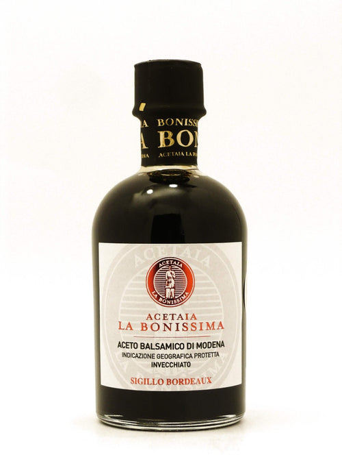 Bottiglietta da 250 ml di Aceto Balsamico di Modena IGP Invecchiato Sigillo Bordeaux di La Bonissima