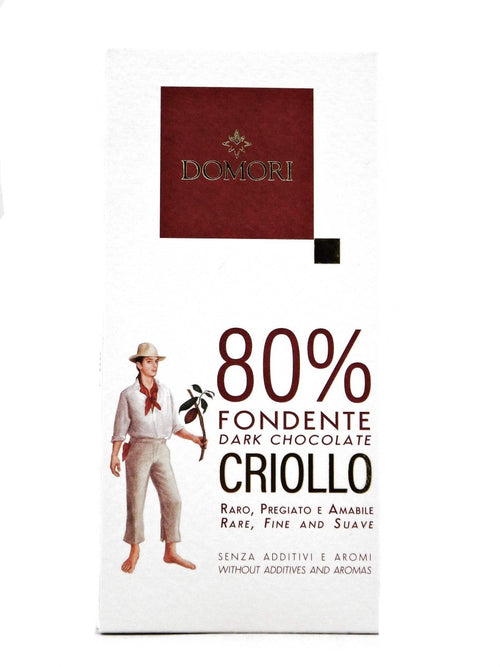 Tavoletta di cioccolato fondente 80%, blend di cacao Criollo di Domori