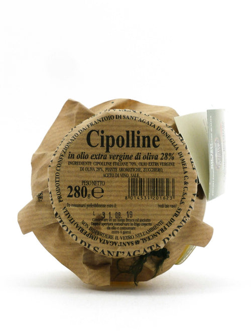 etichetta delle Cipolline Borettane in Olio Extravergine di Frantoio Sant'Agata d'Oneglia