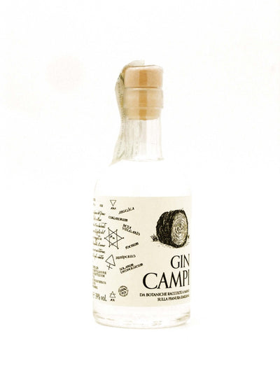 Bottiglia Mignon da 10 cl di Gin Campi dell'azienda di Parma G.C. Spirits