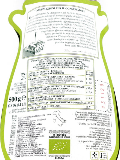 Tagliatelle Pasta di Semola Integrale Biologica