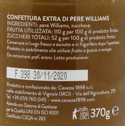 Confettura Extra di Pere Wiliams