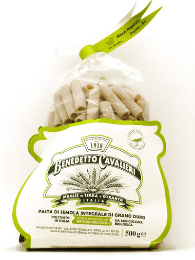 Mezzi Rigatoni Pasta di Semola Integrale Biologica