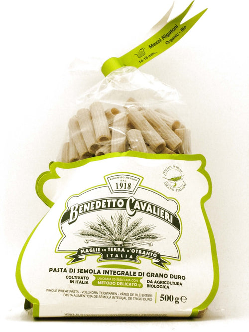 Mezzi Rigatoni Pasta di Semola Integrale Biologica