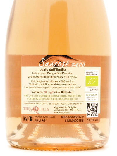 Etichetta Sanrosè Zero TerraQuilia