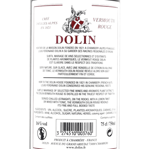 etichetta di Vermouth Rosso Dolin